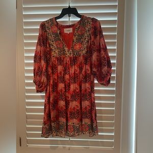 ba&sh mini bohemian dress size 2 (medium)